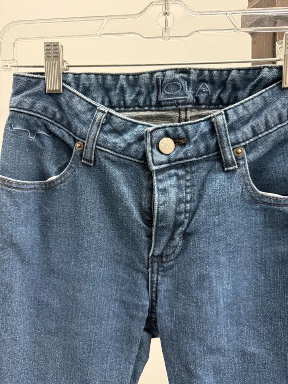 Kimes Ranch Lola Women's Flare Wide-Leg Jeans in Dark Blue - Picture 2 of 3